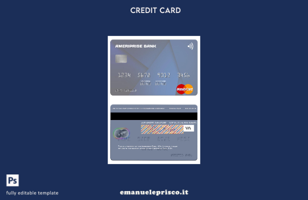 modello mastercard USA Ameriprise Bank in stile verificato